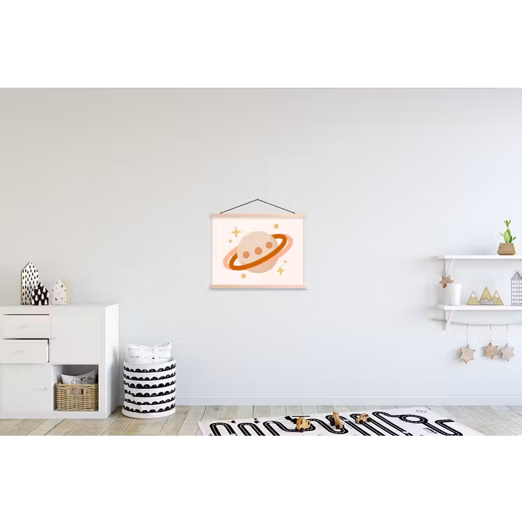 Schoolplaat - Planeet - Ringen - Ruimte - Illustratie - Beige — 3