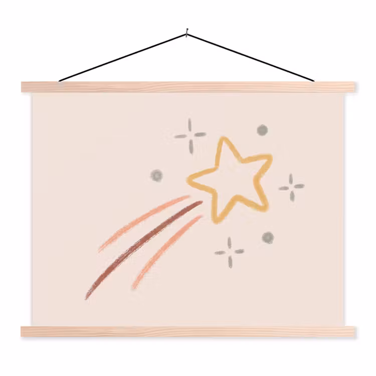 Schoolplaat - Ster - Vallend - Illustratie - Pastel — 1