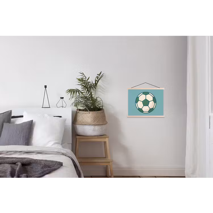 Schoolplaat - Voetbal - Geometrisch - Sport - Illustratie - Blauwgroen — 2