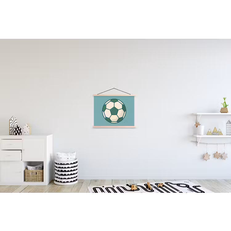 Schoolplaat - Voetbal - Geometrisch - Sport - Illustratie - Blauwgroen — 3