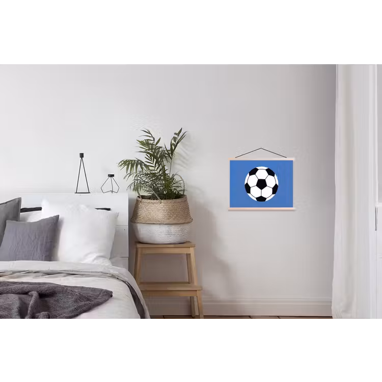 Schoolplaat - Voetbal - Zwart-wit - Sport - Illustratie - Blauw — 2