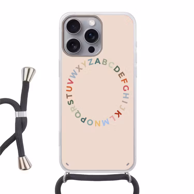 Telefoonhoesje met koord - Alfabet - Cirkel - Educatie - Speels - Kleurrijk — 1