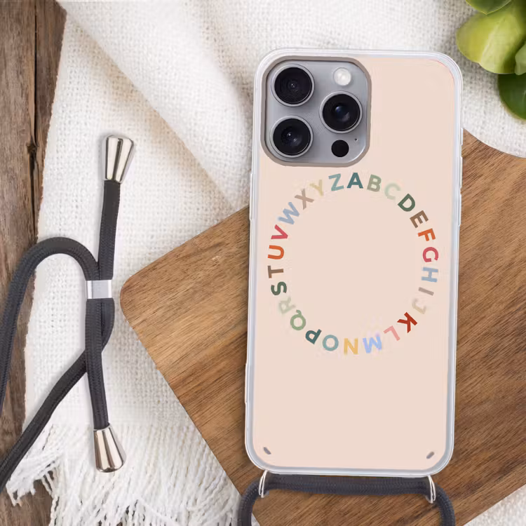 Telefoonhoesje met koord - Alfabet - Cirkel - Educatie - Speels - Kleurrijk — 3