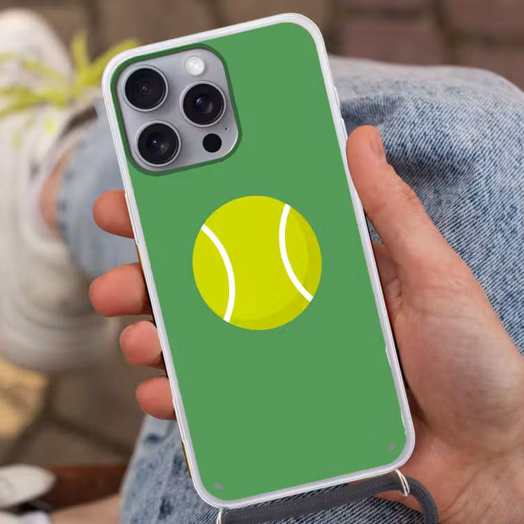 Telefoonhoesje met koord - Bal - Geel - Sport - Groen - Illustratie — 2