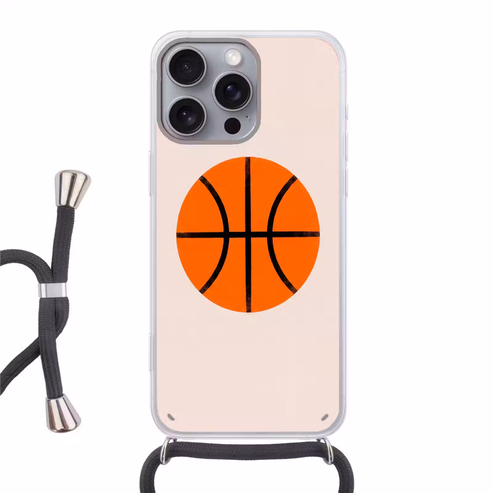 Telefoonhoesje met koord - Basketbal - Bal - Sport - Illustratie - Oranje — 1