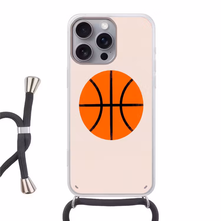 Telefoonhoesje met koord - Basketbal - Bal - Sport - Illustratie - Oranje — 1