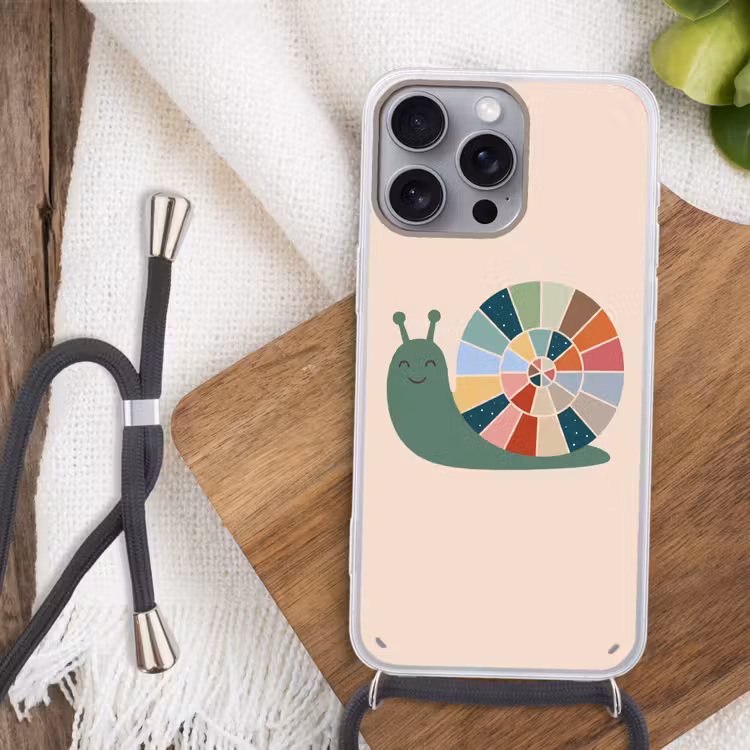 Telefoonhoesje met koord - Dieren - Slak - Kleurrijk - Illustratie — 3