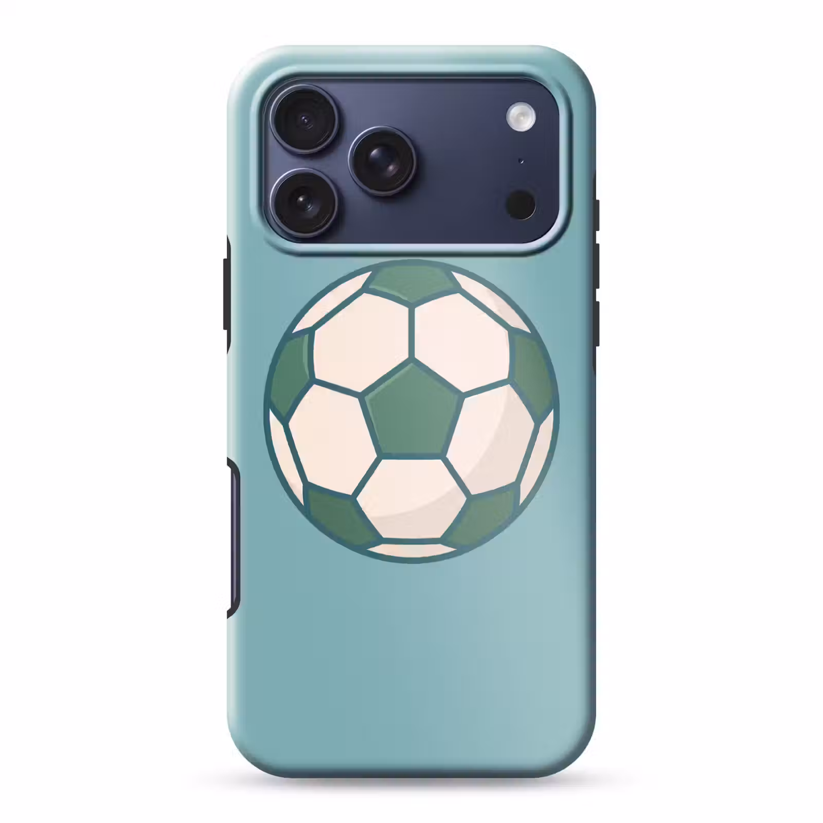 Telefoonhoesje Toughcase - Voetbal - Geometrisch - Sport - Illustratie - Blauwgroen — 1