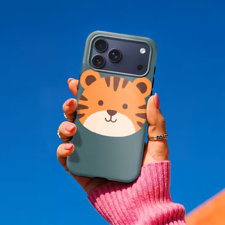Telefoonhoesje Toughcase - Dieren - Kop - Oranje - Illustratie - Modern — 2