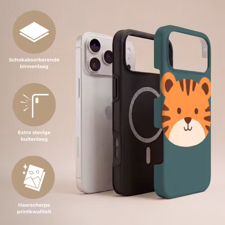 Telefoonhoesje Toughcase - Dieren - Kop - Oranje - Illustratie - Modern — 3