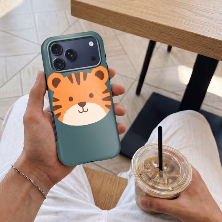 Telefoonhoesje Toughcase - Dieren - Kop - Oranje - Illustratie - Modern — 4