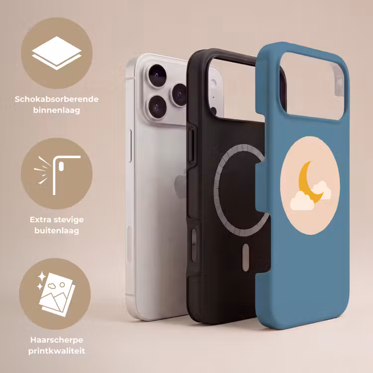 Telefoonhoesje Toughcase - Maan - Wolken - Natuur - Abstract - Geel — 3