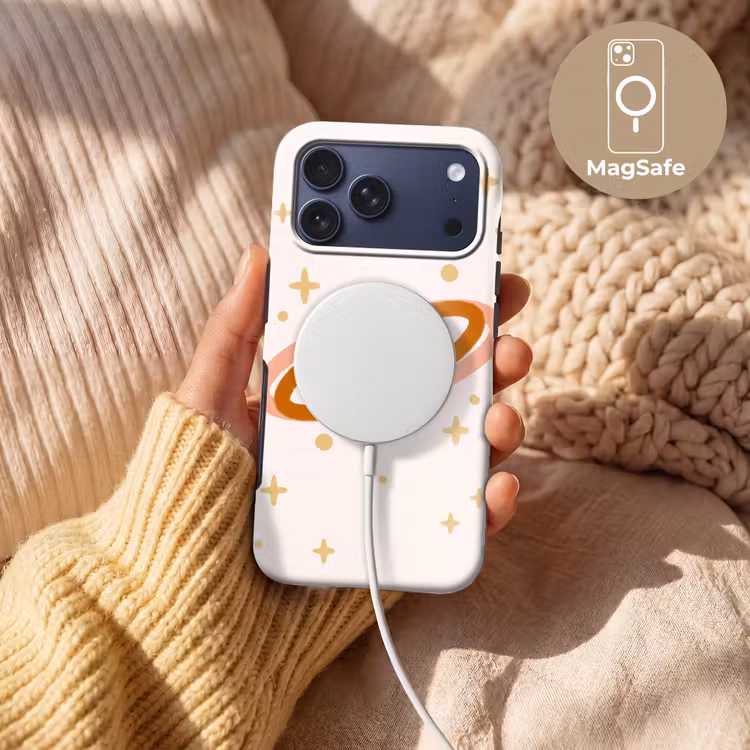 Telefoonhoesje Toughcase - Planeet - Ringen - Ruimte - Illustratie - Beige — 8