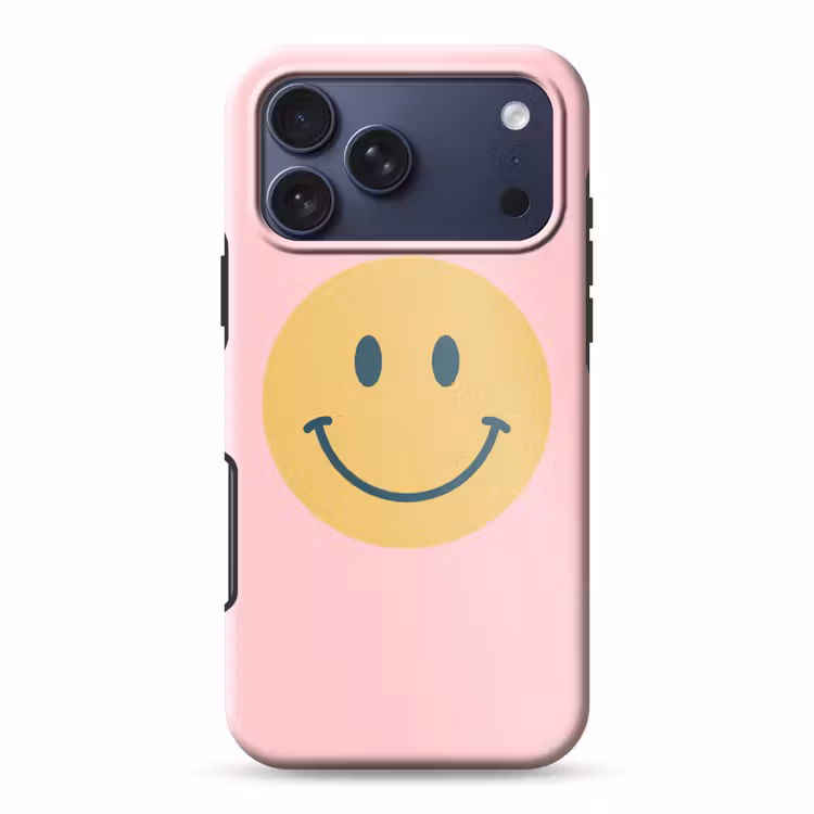 Telefoonhoesje Toughcase - Smiley - Geel - Roze - Symbool - Minimalistisch — 1