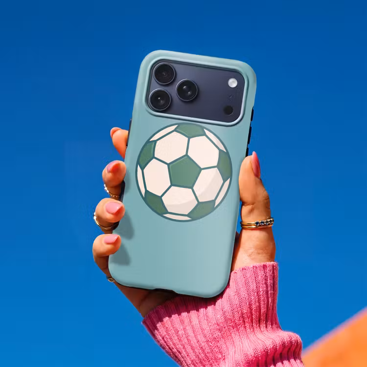 Telefoonhoesje Toughcase - Voetbal - Geometrisch - Sport - Illustratie - Blauwgroen — 2