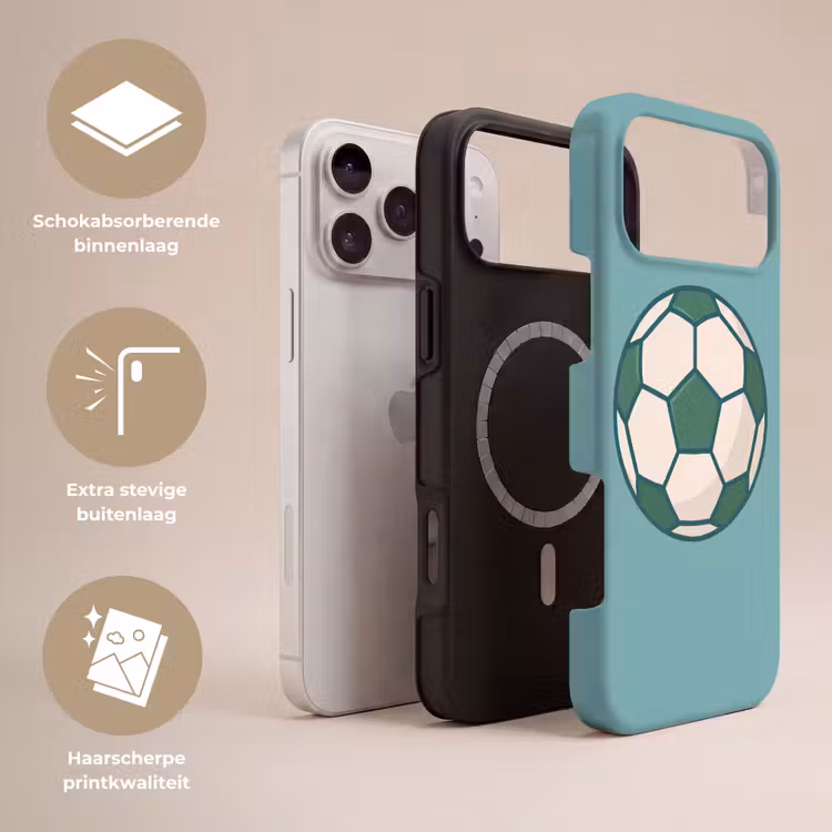Telefoonhoesje Toughcase - Voetbal - Geometrisch - Sport - Illustratie - Blauwgroen — 3