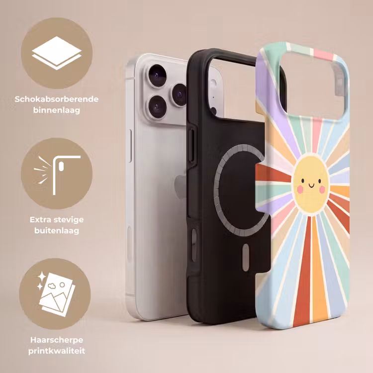 Telefoonhoesje Toughcase - Zon - Stralen - Vrolijk - Kleurrijk - Abstract — 3