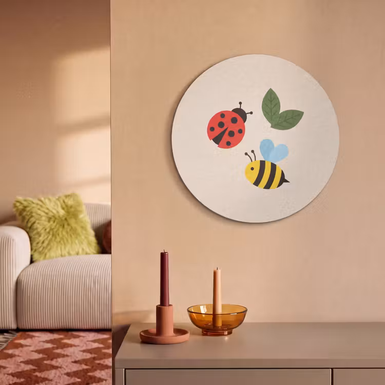 Akoestisch schilderij rond - Insect - Blad - Natuur - Speels - Illustratie — 2