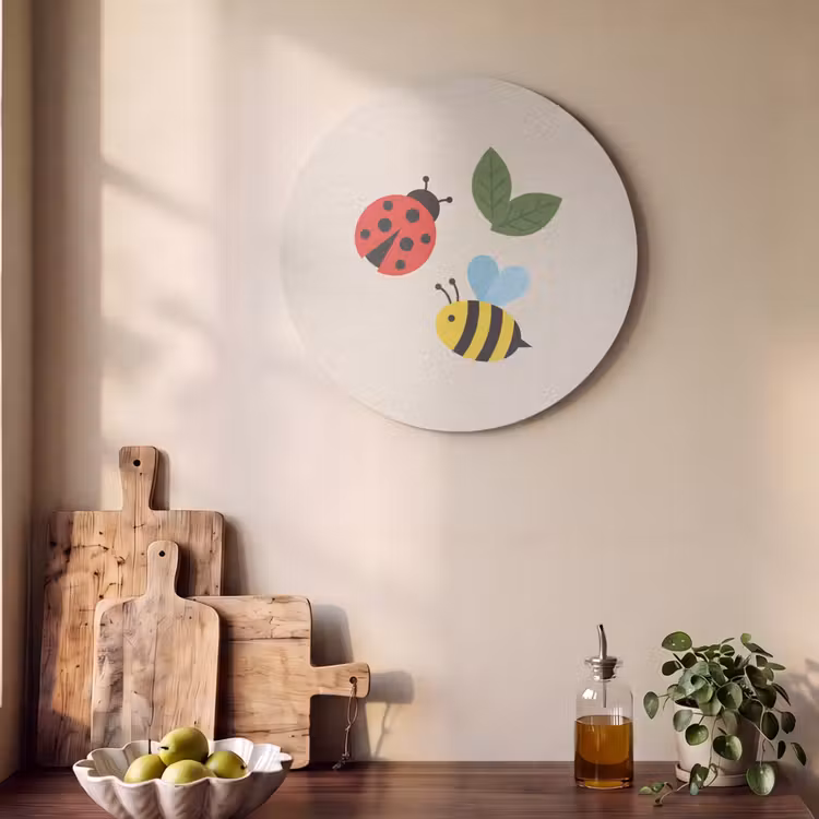 Akoestisch schilderij rond - Insect - Blad - Natuur - Speels - Illustratie — 4