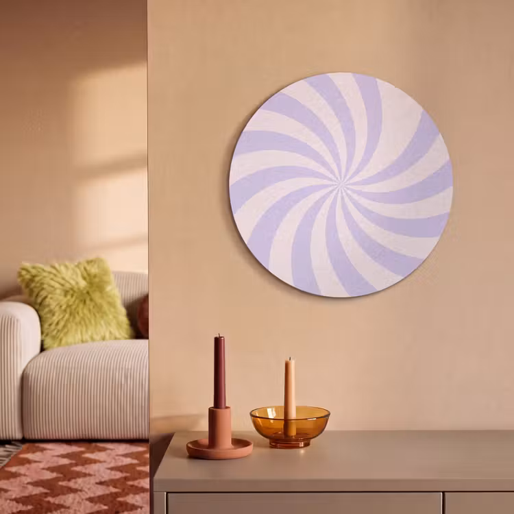 Akoestisch schilderij rond - Patroon - Spiraal - Abstract - Modern - Paars-Roze — 2