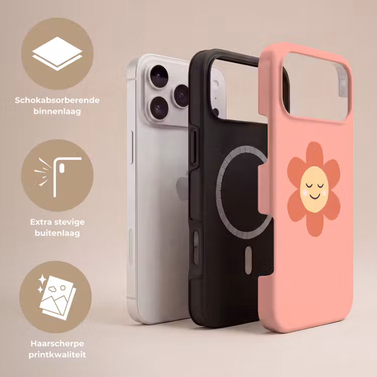 Telefoonhoesje Toughcase - Bloemen - Tekenfilm - Kind - Roze — 3