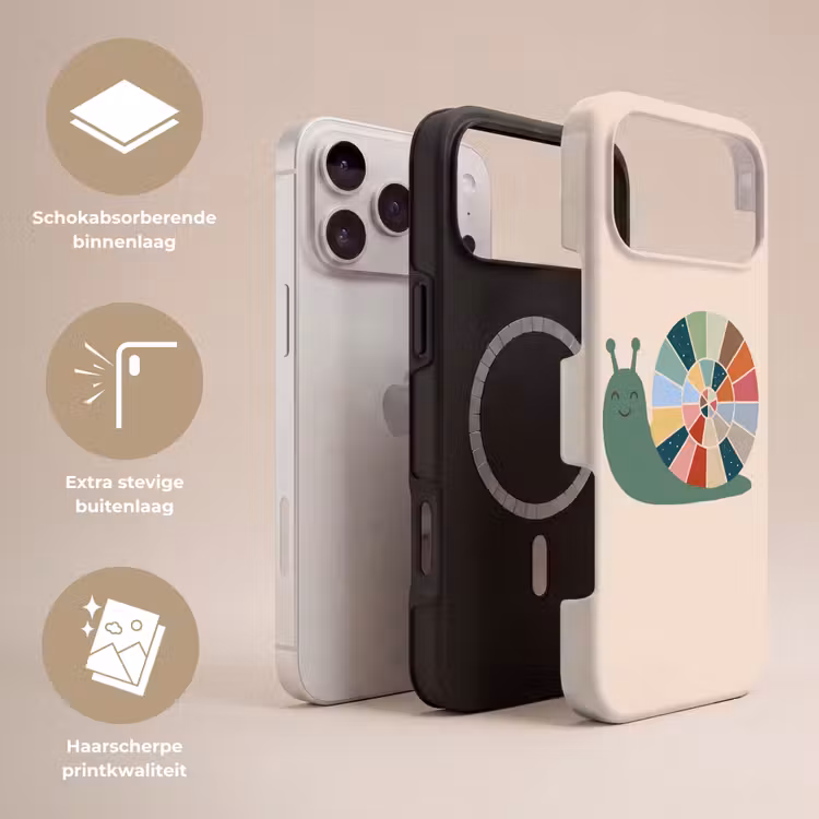 Telefoonhoesje Toughcase - Dieren - Slak - Kleurrijk - Illustratie — 3
