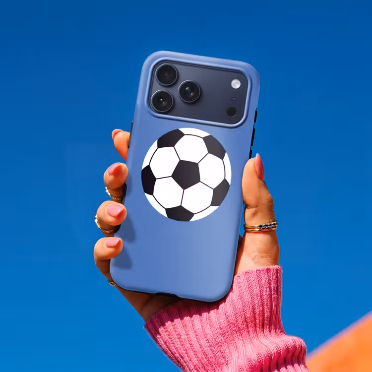 Telefoonhoesje Toughcase - Voetbal - Zwart-wit - Sport - Illustratie - Blauw — 2