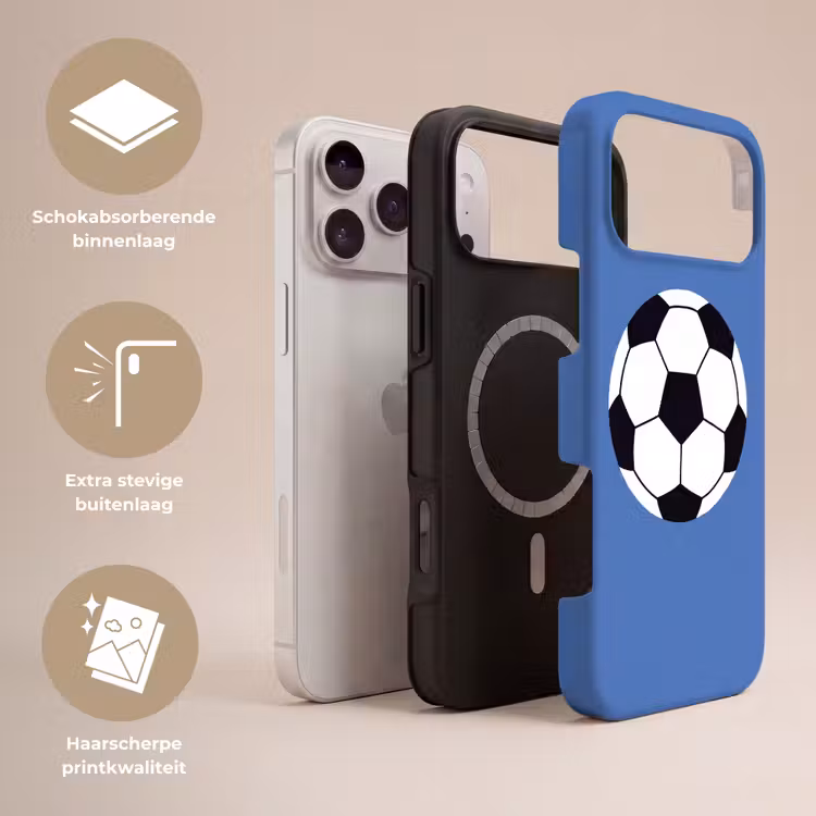 Telefoonhoesje Toughcase - Voetbal - Zwart-wit - Sport - Illustratie - Blauw — 3