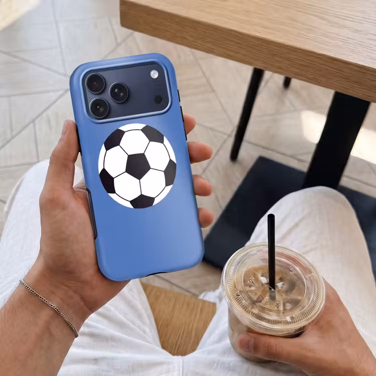 Telefoonhoesje Toughcase - Voetbal - Zwart-wit - Sport - Illustratie - Blauw — 4