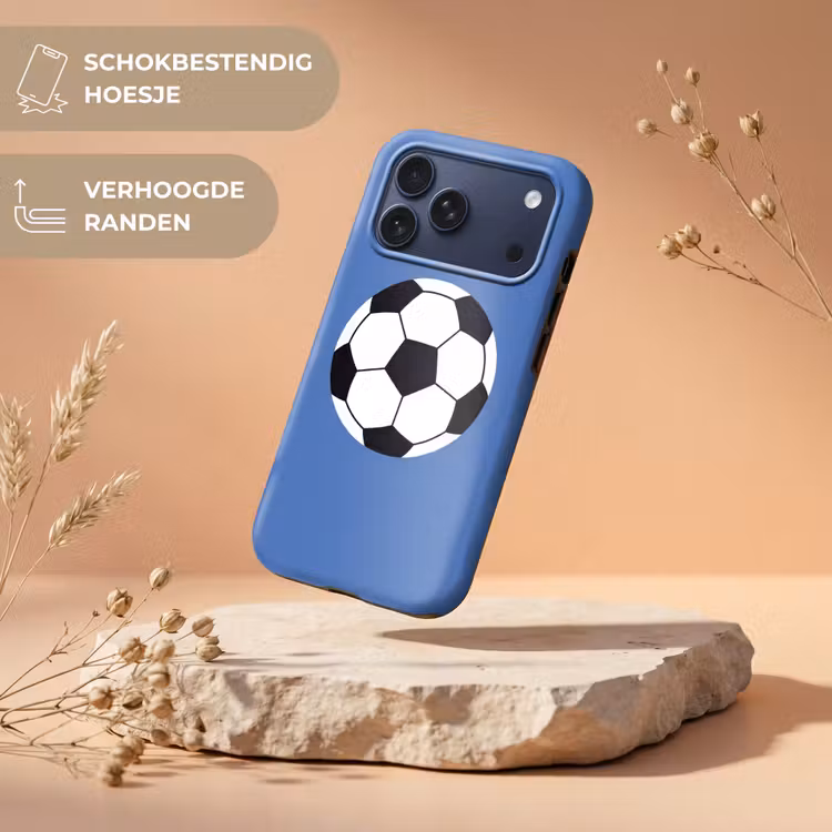 Telefoonhoesje Toughcase - Voetbal - Zwart-wit - Sport - Illustratie - Blauw — 5