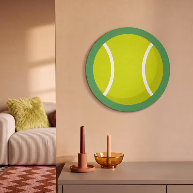 Akoestisch schilderij rond - Bal - Geel - Sport - Groen - Illustratie — 2