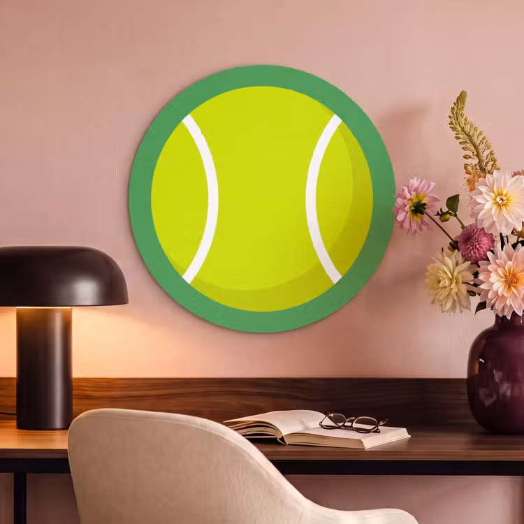 Akoestisch schilderij rond - Bal - Geel - Sport - Groen - Illustratie — 6