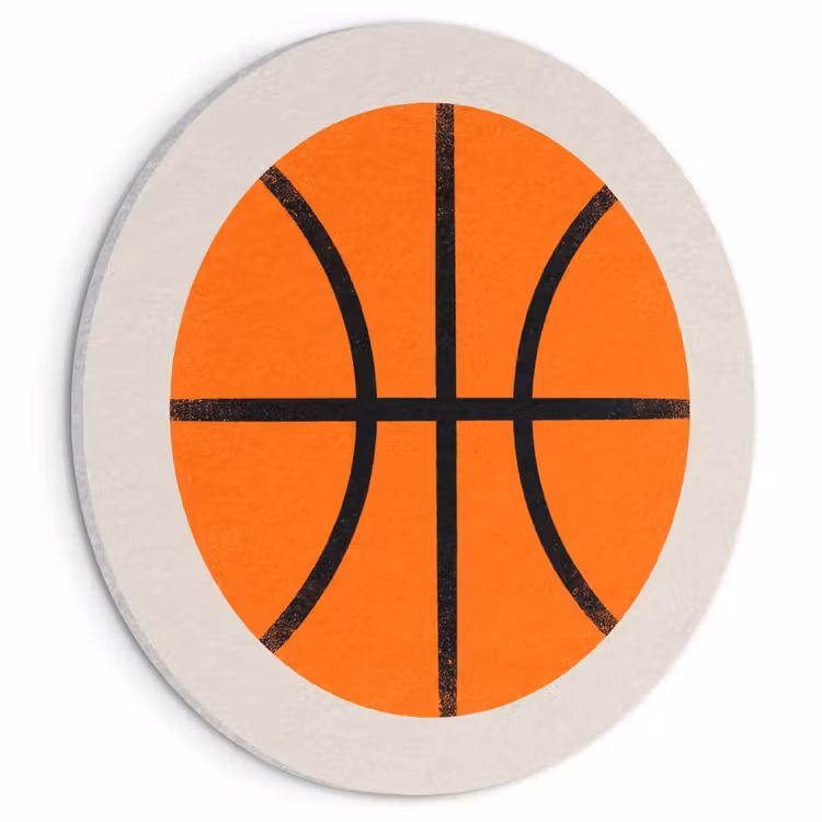 Akoestisch schilderij rond - Basketbal - Bal - Sport - Illustratie - Oranje — 1