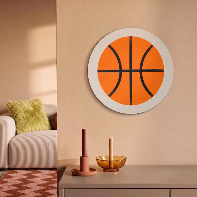 Akoestisch schilderij rond - Basketbal - Bal - Sport - Illustratie - Oranje — 2