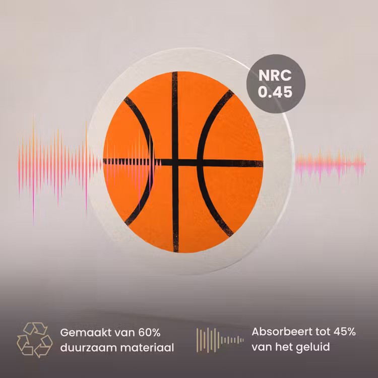 Akoestisch schilderij rond - Basketbal - Bal - Sport - Illustratie - Oranje — 3