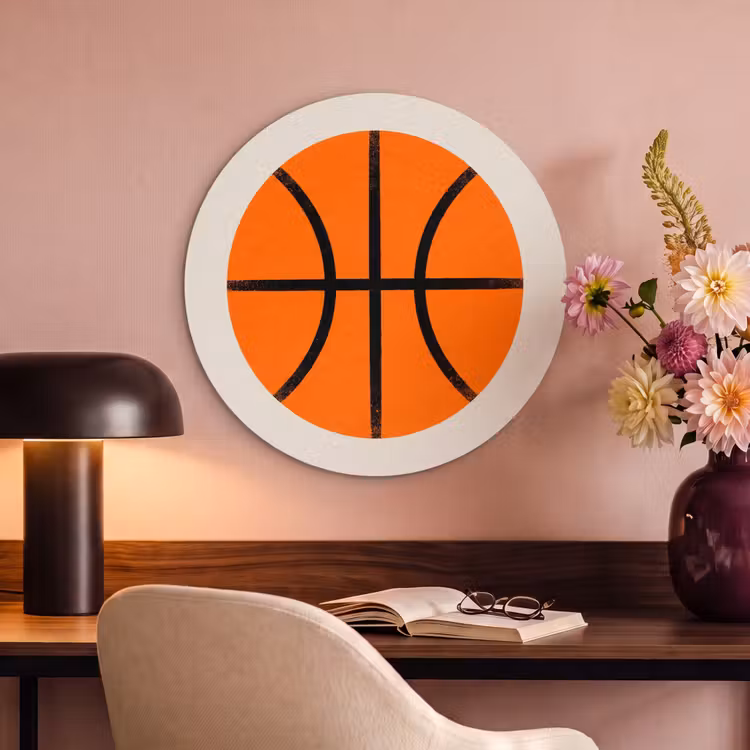 Akoestisch schilderij rond - Basketbal - Bal - Sport - Illustratie - Oranje — 6