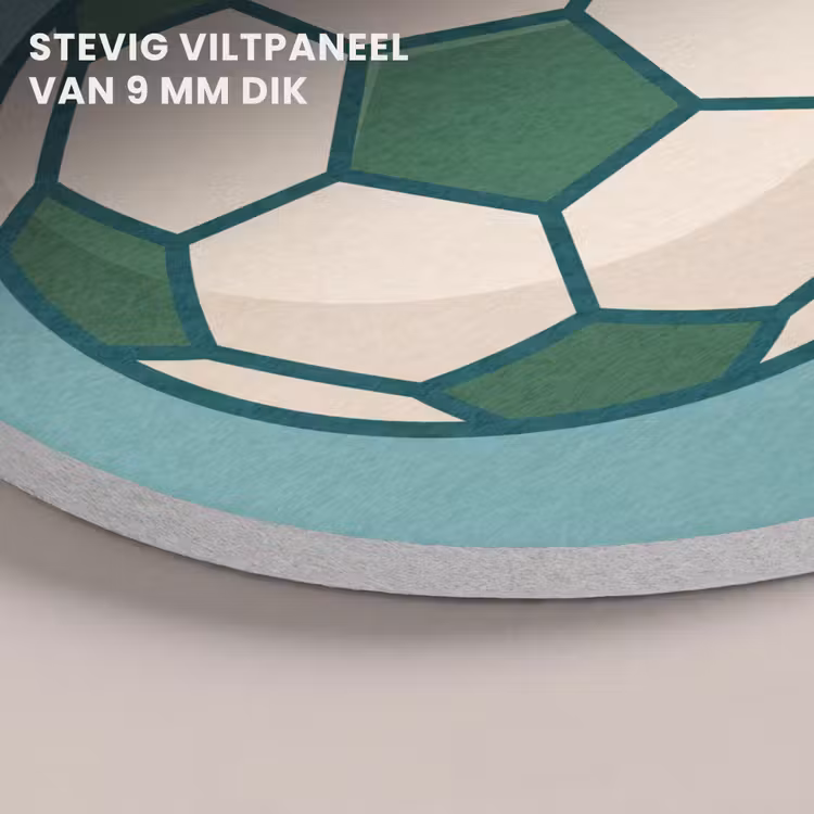 Akoestisch schilderij rond - Voetbal - Geometrisch - Sport - Illustratie - Blauwgroen — 5