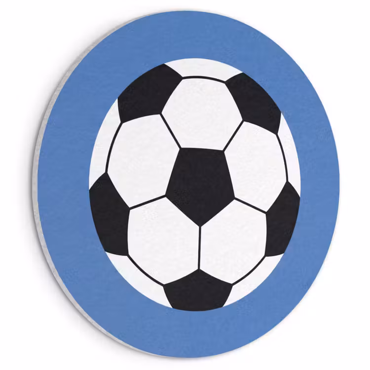 Akoestisch schilderij rond - Voetbal - Zwart-wit - Sport - Illustratie - Blauw — 1
