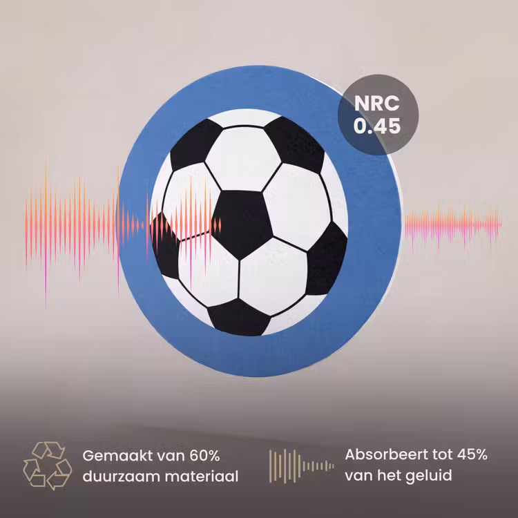 Akoestisch schilderij rond - Voetbal - Zwart-wit - Sport - Illustratie - Blauw — 3