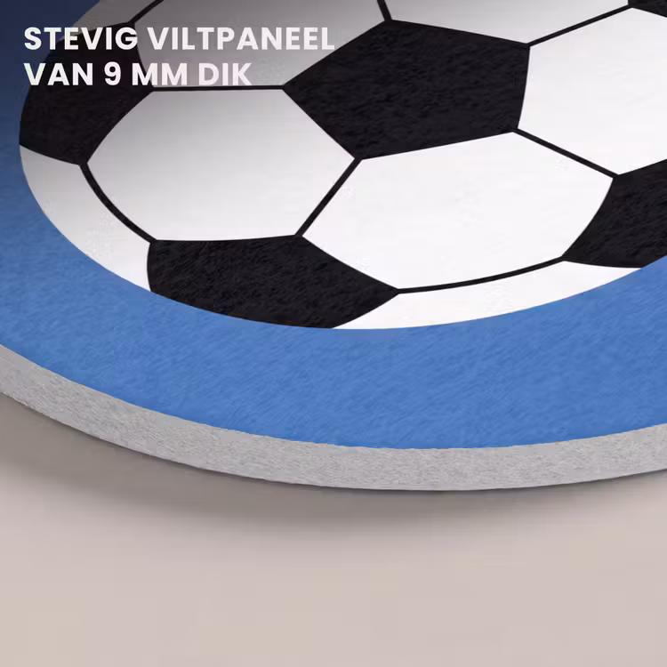 Akoestisch schilderij rond - Voetbal - Zwart-wit - Sport - Illustratie - Blauw — 5