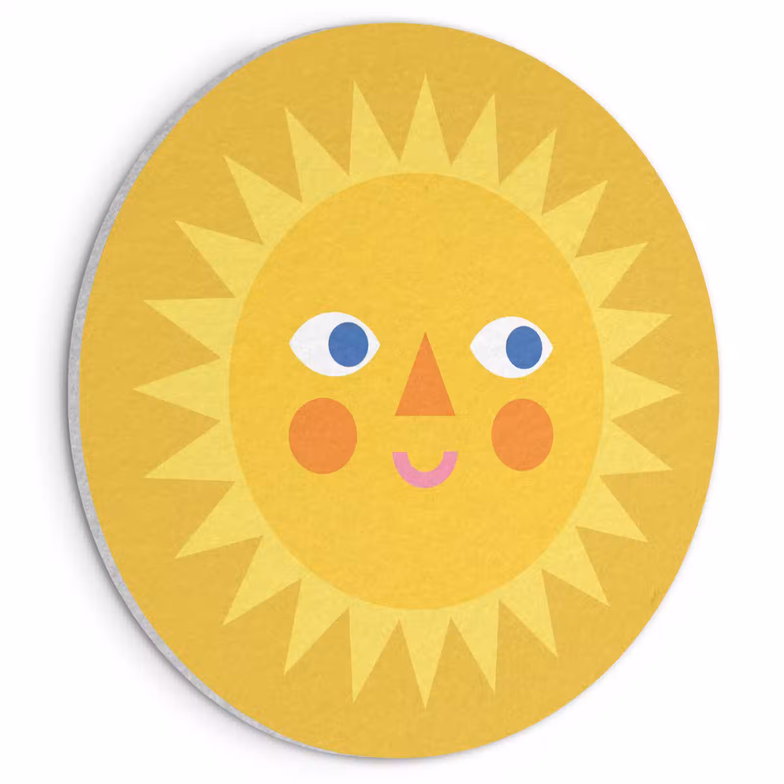 Akoestisch schilderij rond - Zon - Gezicht - Zomer - Illustratie - Geel — 1