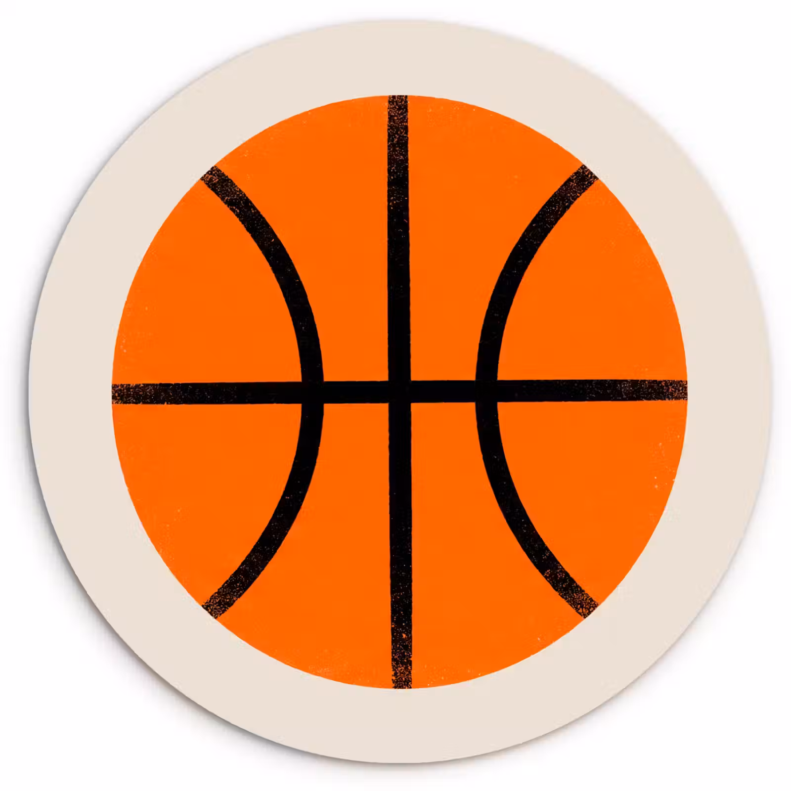 Wandcirkel - Glas - Basketbal - Bal - Sport - Illustratie - Oranje — 1