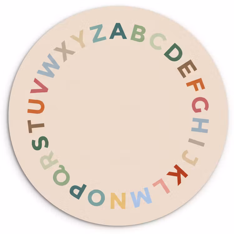 Wandcirkel - Glas - Alfabet - Cirkel - Educatie - Speels - Kleurrijk — 1