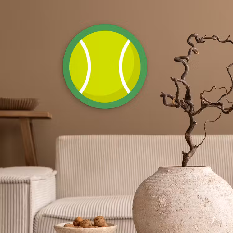 Wandcirkel - Glas - Bal - Geel - Sport - Groen - Illustratie — 2