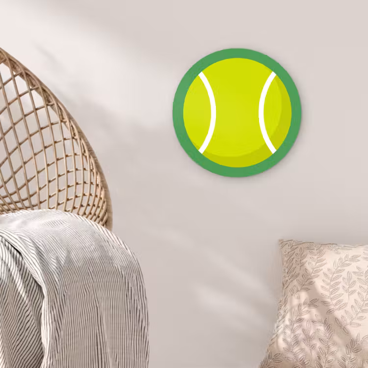 Wandcirkel - Glas - Bal - Geel - Sport - Groen - Illustratie — 5