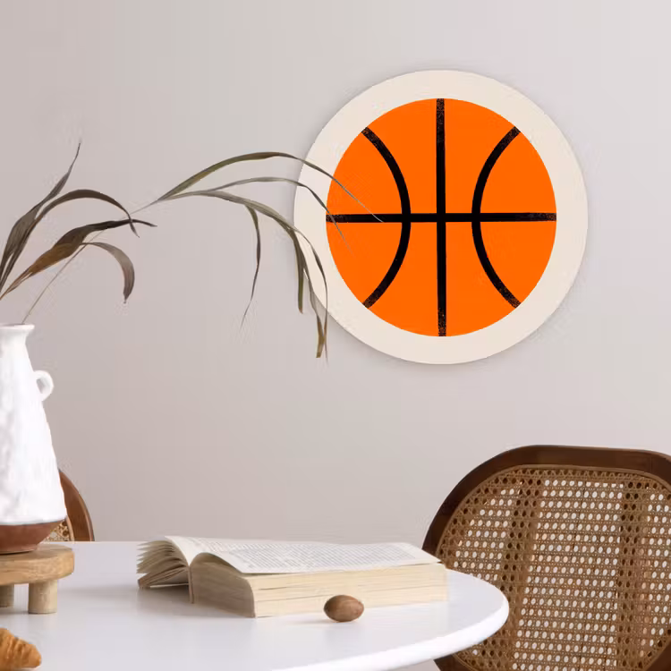 Wandcirkel - Glas - Basketbal - Bal - Sport - Illustratie - Oranje — 4