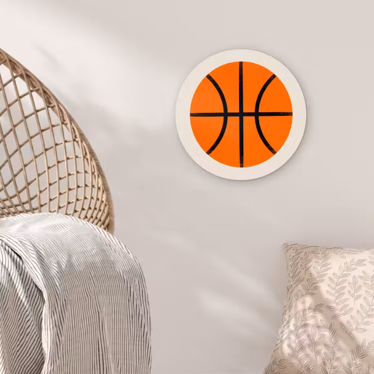 Wandcirkel - Glas - Basketbal - Bal - Sport - Illustratie - Oranje — 5
