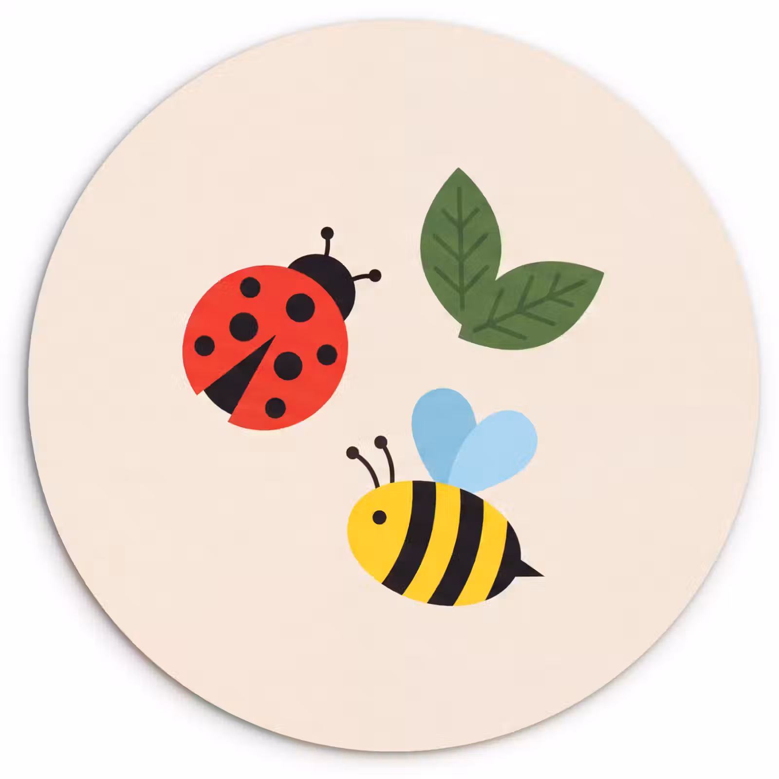 Wandcirkel - Glas - Insect - Blad - Natuur - Speels - Illustratie — 1