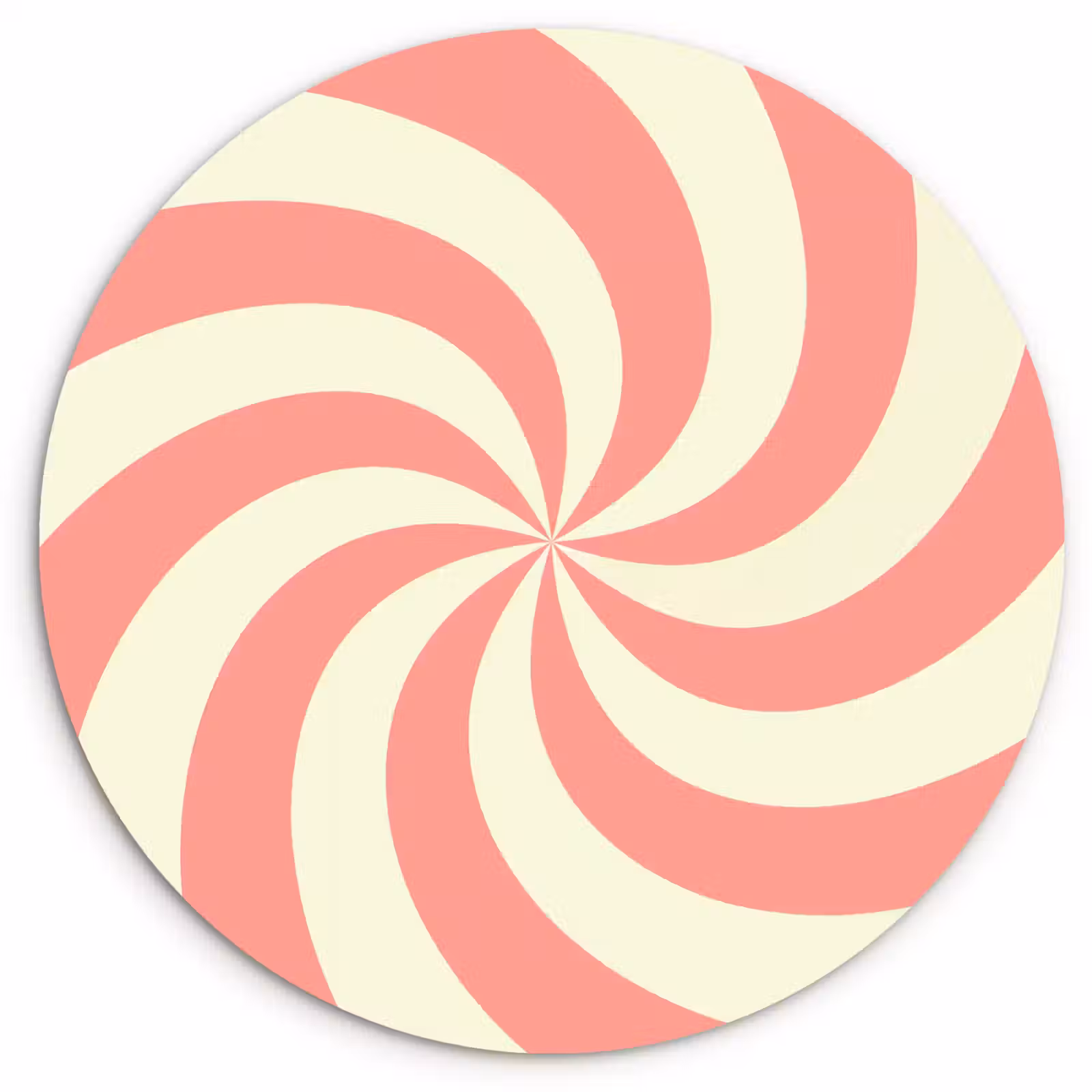 Wandcirkel - Glas - Spiraal - Patroon - Abstract - Roze - Beige — 1