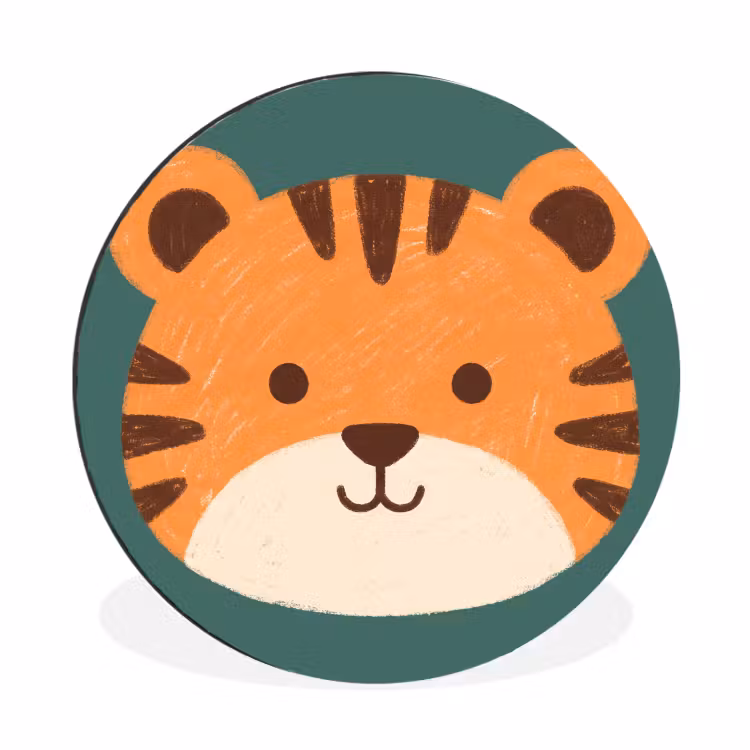 Dieren - Kop - Oranje - Illustratie - Modern — 1